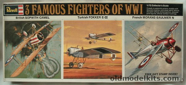 Revell 1/72 3 Famous Fighters of WWI / Sopwith Camel / Turkish Fokker E-III / Morane Saulnier N, H676-130 plastic model kit